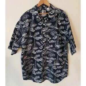 R&Y Sport Nautical Sail Boat Sailing Yacht Short Sleve Shirt Size XL Boating